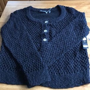 Ladies Nic and ZoeNWT cardigan mesh look in black. 6 buttons and long sleeve.